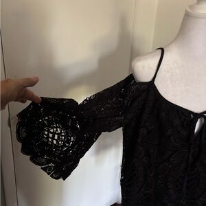 Boston Proper Black Lace Off-Shoulder Top